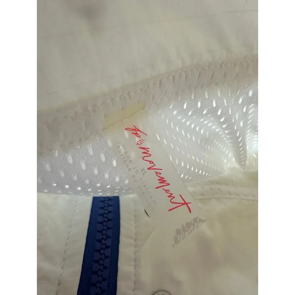 Free People Movement Track In Action Jacket Vest Ivory Combo Size XL Windbreaker